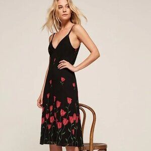 Reformation Clarke dress in Holland tulip